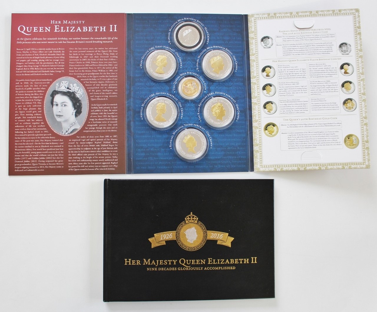 2016 Queen Elizabeth II 90th Birthday Coin Set Inc. 9ct Gold Coin - Nine Decades Gloriously Accomplished