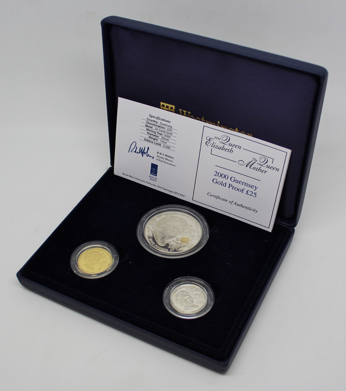 2000 Guernsey Gold & Silver Proof 3 Coin Set - Queen Mother