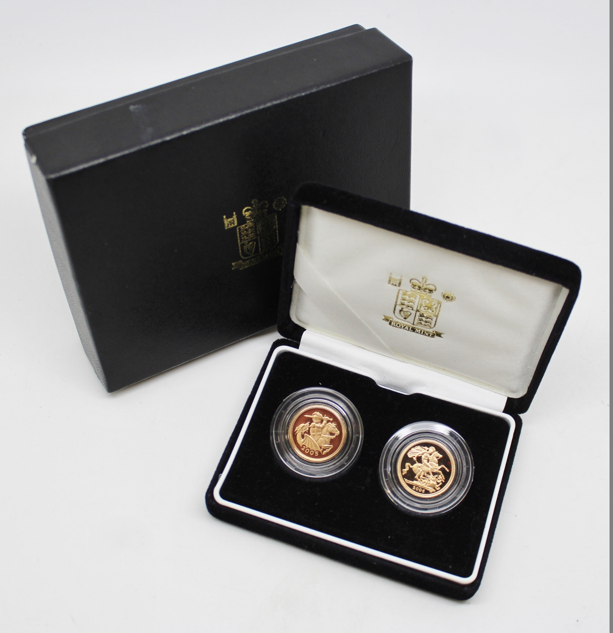 Royal Mint 2005 & 2006 Gold Proof Half Sovereign Two Coin Set