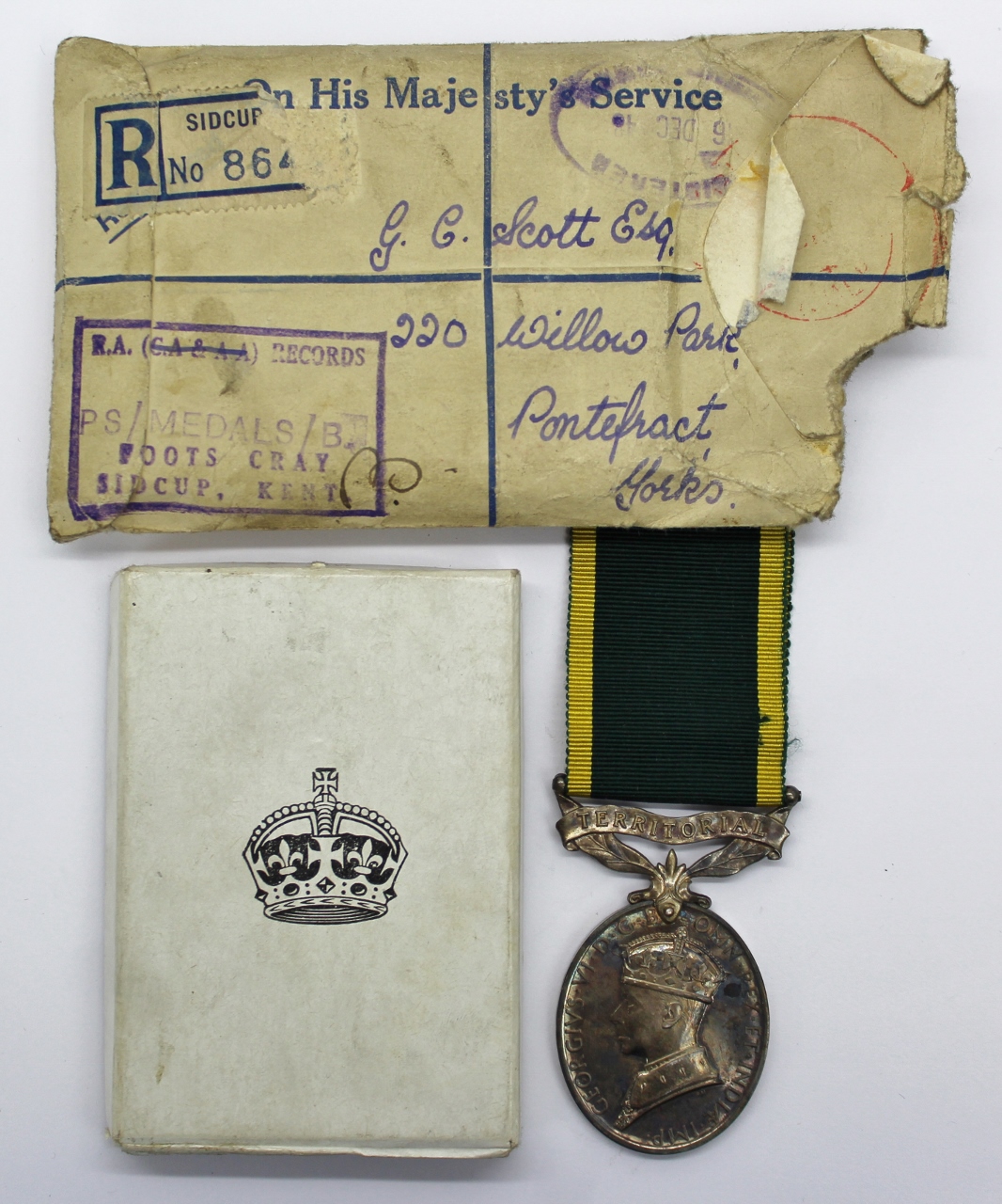 George VI Territorial Efficiency Medal - Gnr. G.C. Scott, Royal Artillery