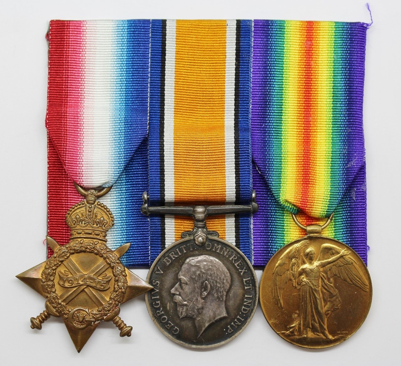 WW1 1914-15 Star Medal Trio - Pte. (Drummer) G. Atherley, 18th (3rd City Pals) Bn. Manchester Regiment - Wounded