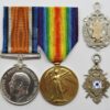 WW1 British War & Victory Medal Pair with 2 Silver Medallions - Pte. A. Chalmers, 18th Bn. Highland Light Infantry