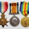 WW1 1914-15 Star Medal Trio - Pte. T. Evans, 16th (Service) Bn. Royal Welsh Fusiliers