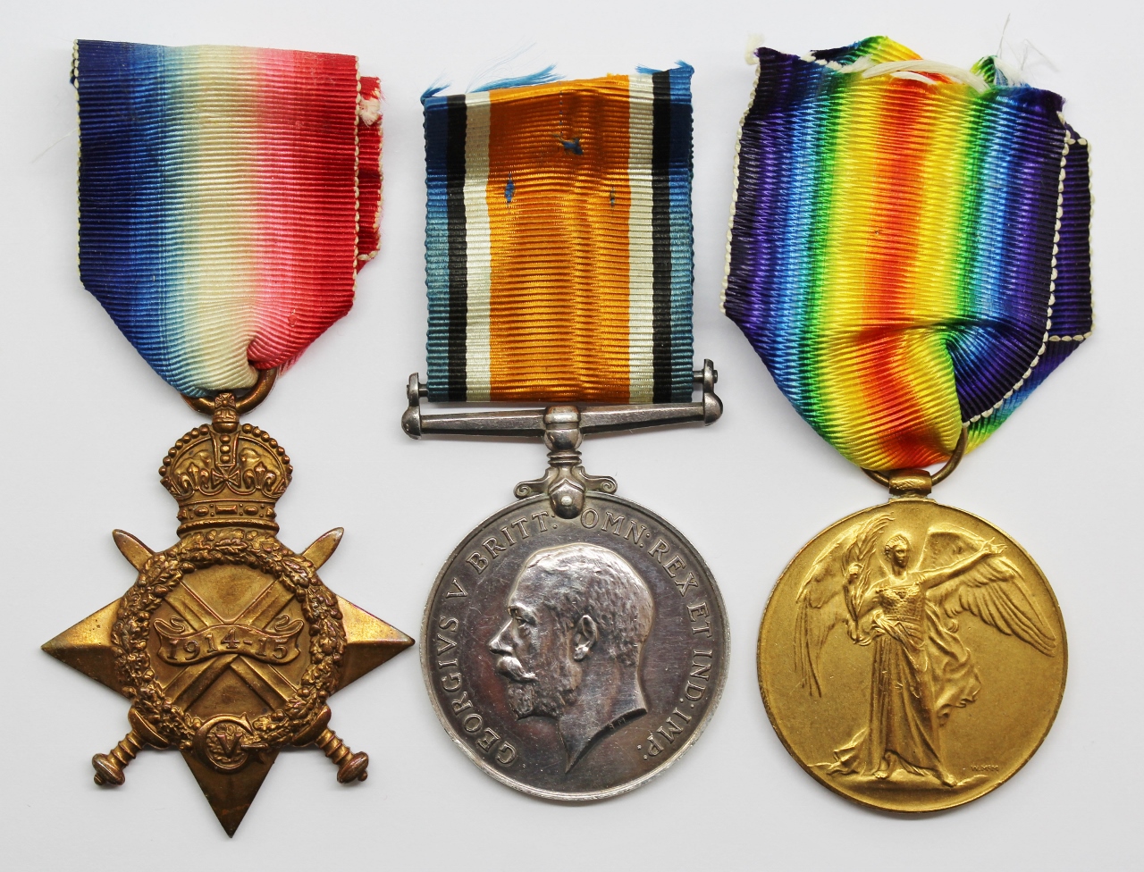 WW1 1914-15 Star Medal Trio - Pte. T. Evans, 16th (Service) Bn. Royal Welsh Fusiliers