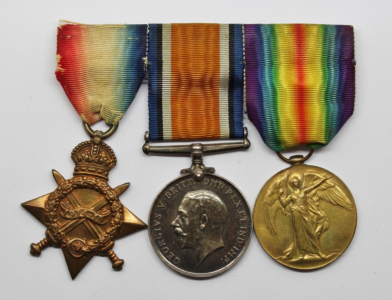 WW1 1914-15 Star, British War & Victory Medal Trio - Pte. M.H. Fox, 16th (Public Schools) Bn. Middlesex Regiment