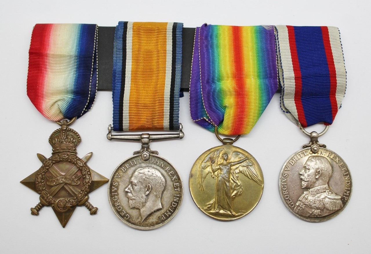 WW1 1914-15 Star Trio and Royal Fleet Reserve Long Service & Good Conduct Medal Group of Four - C. Warder, Mne. Royal Fleet Reserve