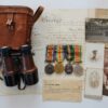 WW1 British War Medal, Victory Medal, Territorial Force Efficiency Medal & WW2 Defence Medal Group with Original Documents, Photographs & Private Purchase Binoculars - Capt. T. Hollis, 2/5th Bn. Loyal North Lancashire Regiment