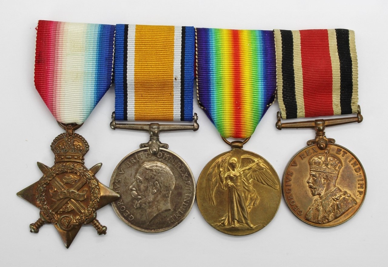 WW1 1914 Mons Star Medal Trio and Special Constabulary Long Service Medal Group of Four - Gnr. C. Allsopp, Royal Artillery