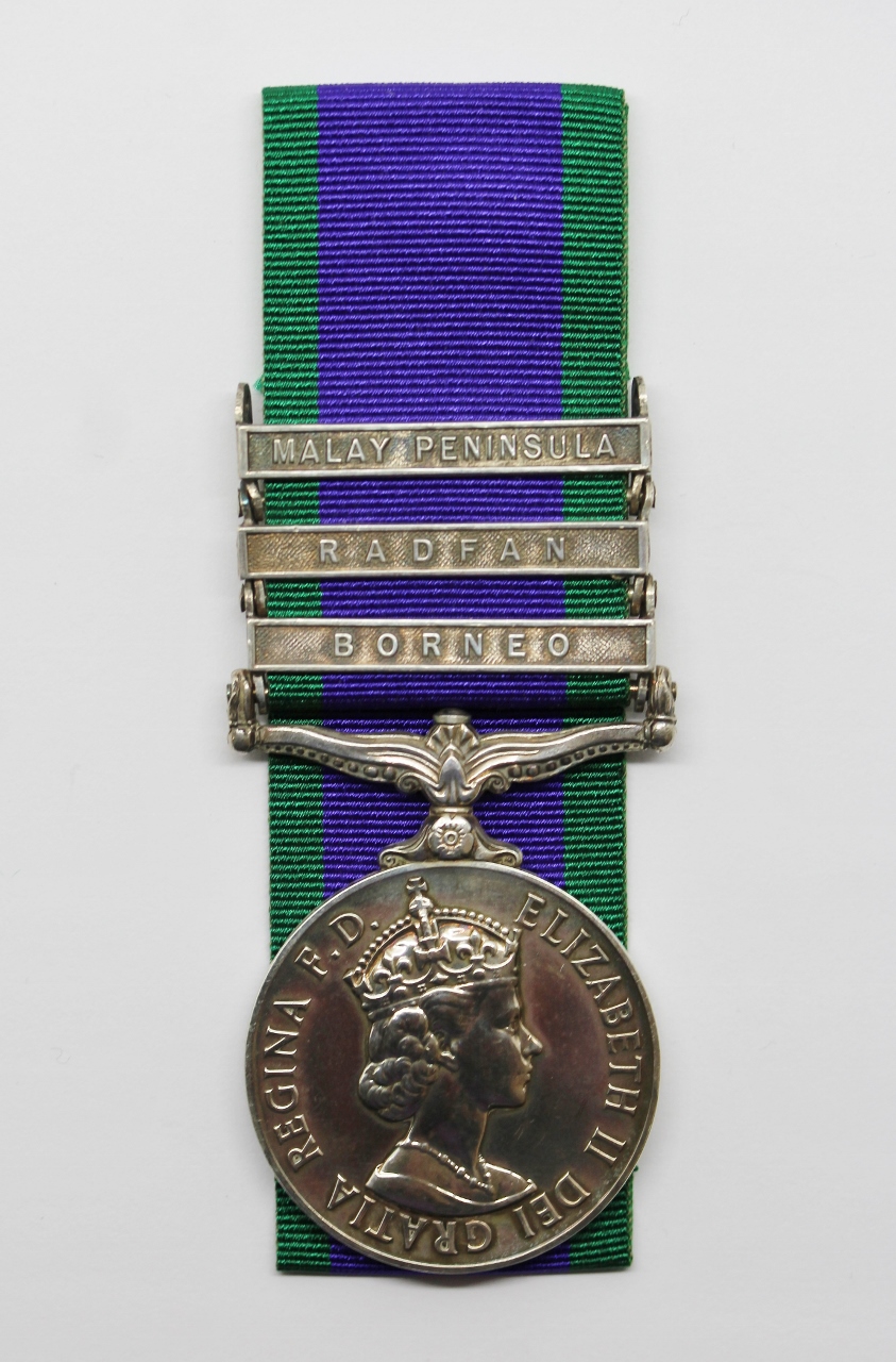 Campaign Service Medal (Clasps - Borneo, Radfan, Malay Peninsula) - Mne. P. McGough, Royal Marines