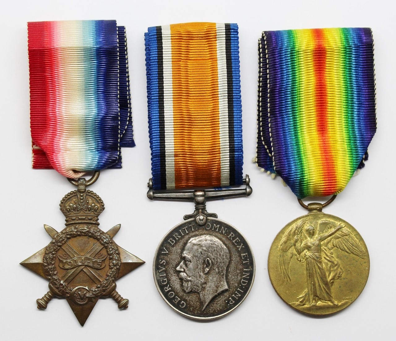 WW1 1914-15 Star Medal Trio - Pte. J. May, 14th Bn. Canadian Infantry