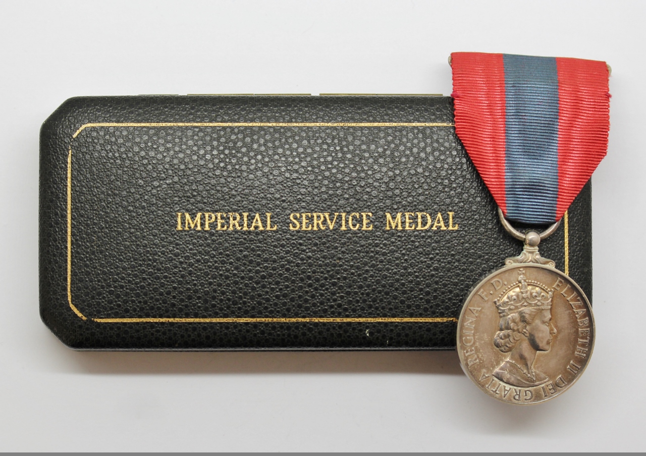 ERII Imperial Service Medal in Box of Issue - William Victor Anderson
