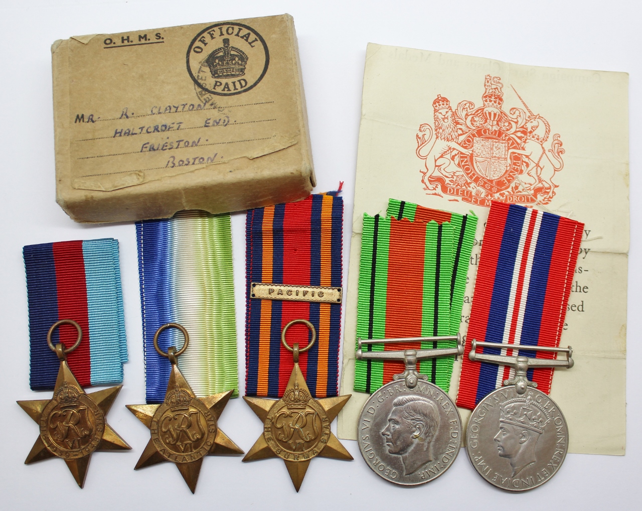 WW2 Royal Naval Medal Group in Box of Issue - Unattributed
