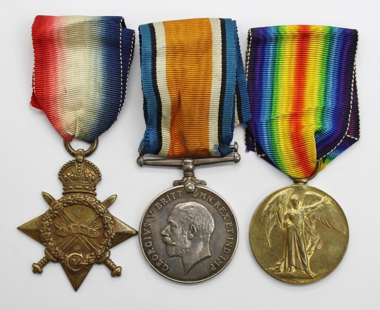 WW1 1914-15 Star Medal Trio - Pte. W. Middlebrooke, Notts & Derby Regiment (Sherwood Foresters)