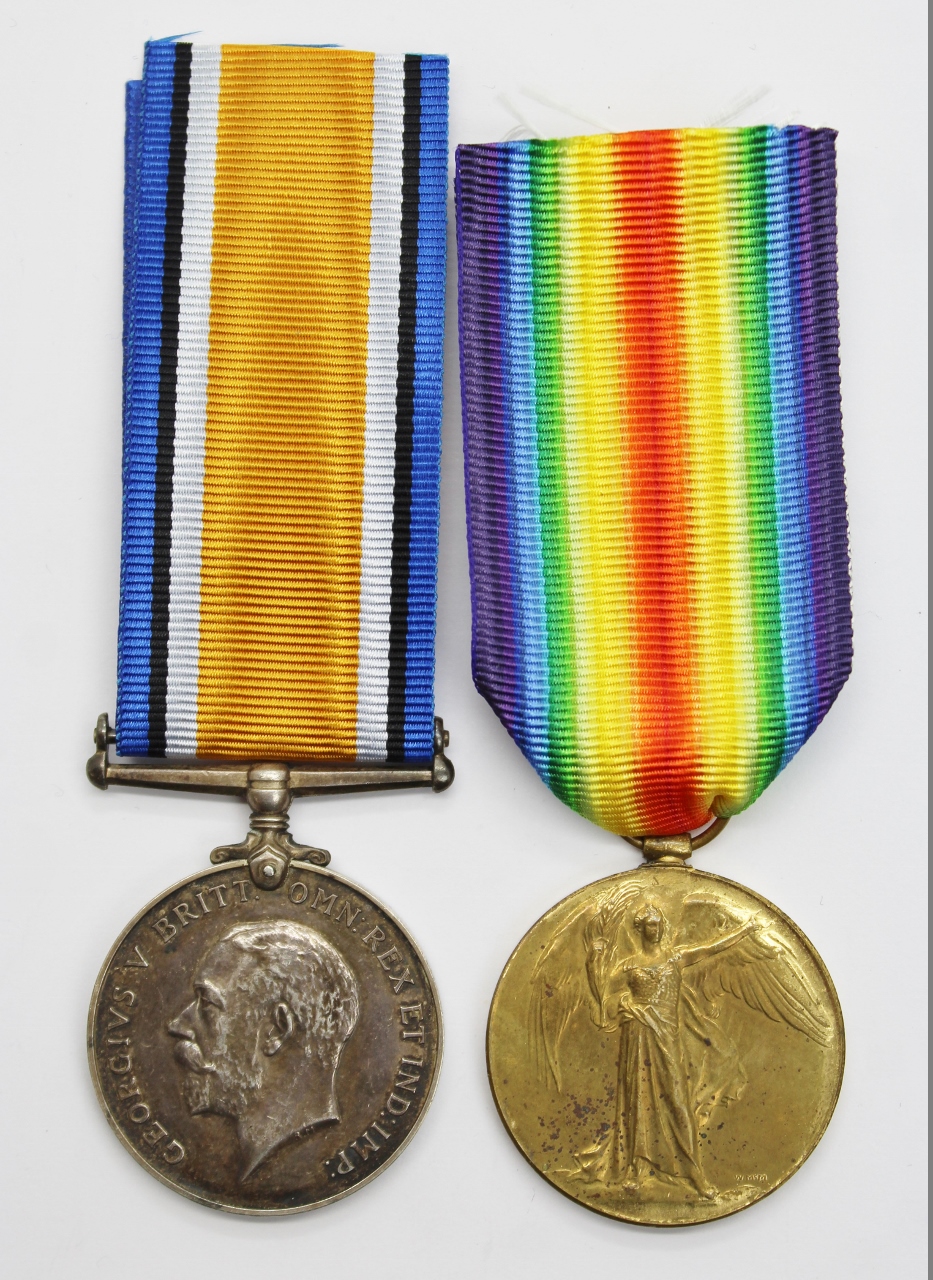 WW1 British War & Victory Medal Pair - Pte. J. Gargon, Royal Irish Fusiliers (Later Royal Flying Corps) - Wounded