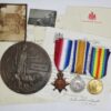 WW1 1914 Mons Star Medal Trio and Memorial Plaque (Death Penny) - Pte. J. Ross, 1st Bn. Seaforth Highlanders - K.I.A. (Siege of Kut)