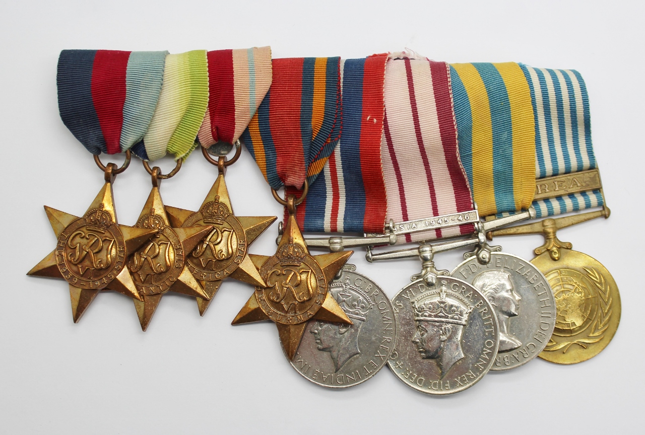 WW2, Naval General Service Medal (Clasp - S.E. Asia 1945-46) and Korea Medal Group of Eight - Acting Petty Officer H. Howarth, Royal Navy