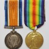 WW1 British War & Victory Medal Pair - Pte. A.J. Eyre, 3rd Canadian Infantry - Twice Wounded