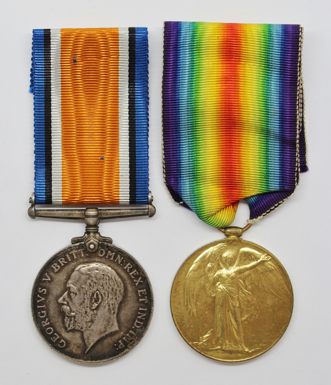 WW1 British War & Victory Medal Pair - Pte. A.J. Eyre, 3rd Canadian Infantry - Twice Wounded