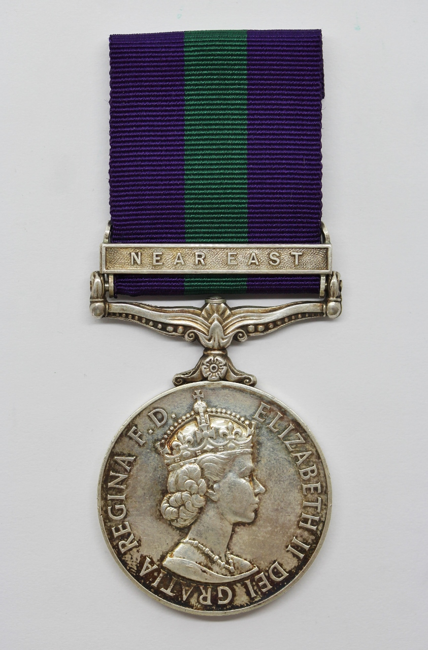 General Service Medal (Clasp - Near East) - Sigmn. R. Elston, Royal Signals