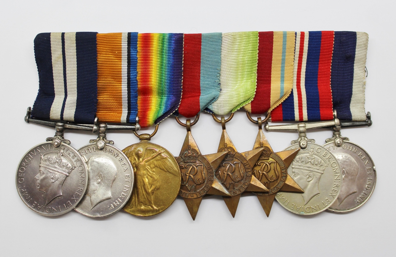 George VI Distinguished Service Medal, WW1, WW2 and Long Service & Good Conduct Medal Group of Eight - Chief Yeoman of Signals G.A. Toon, Royal Navy