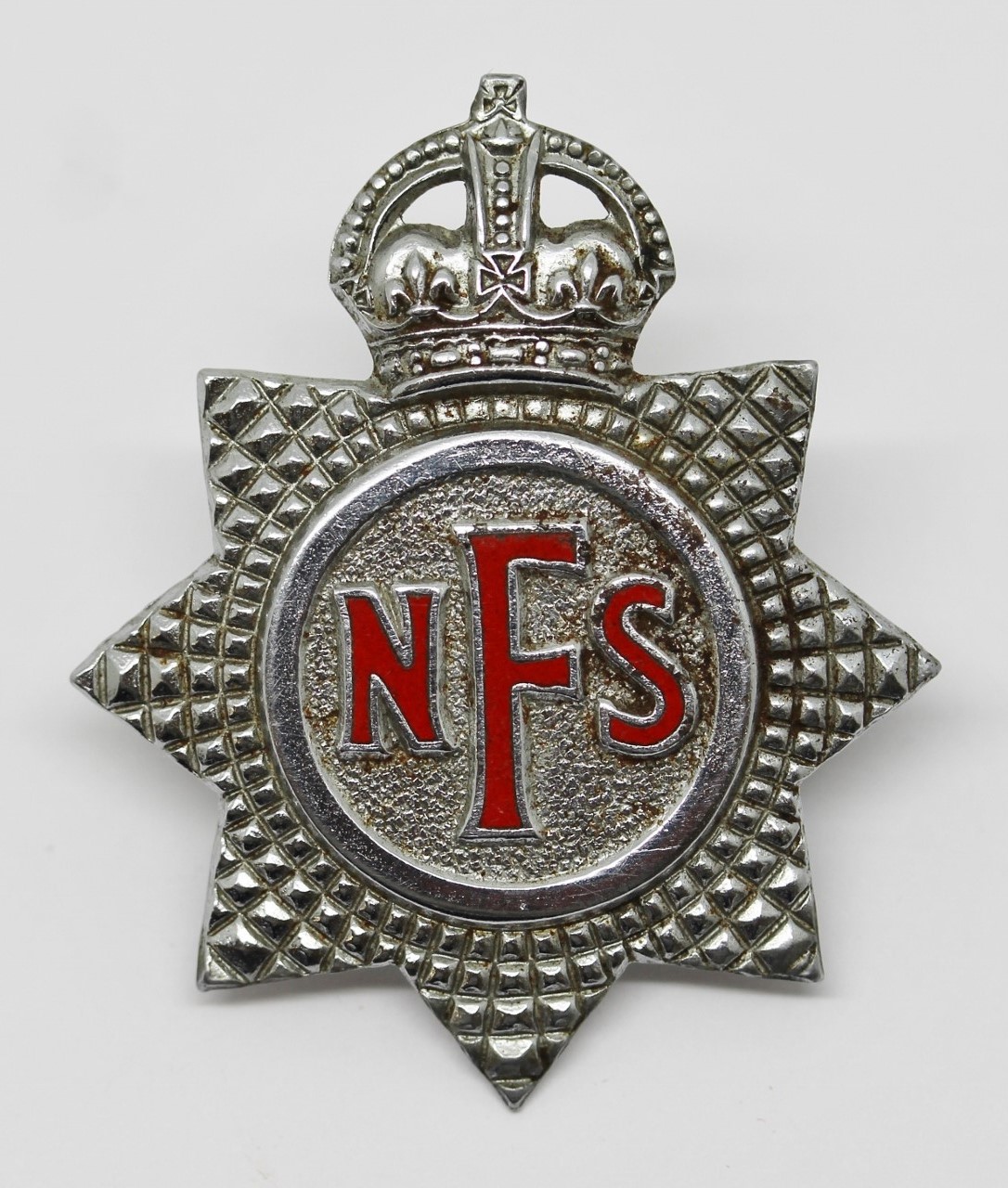 National Fire Service (N.F.S.) Cap Badge - King's Crown