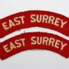 Pair of East Surrey Regiment (East Surrey) Cloth Shoulder Titles