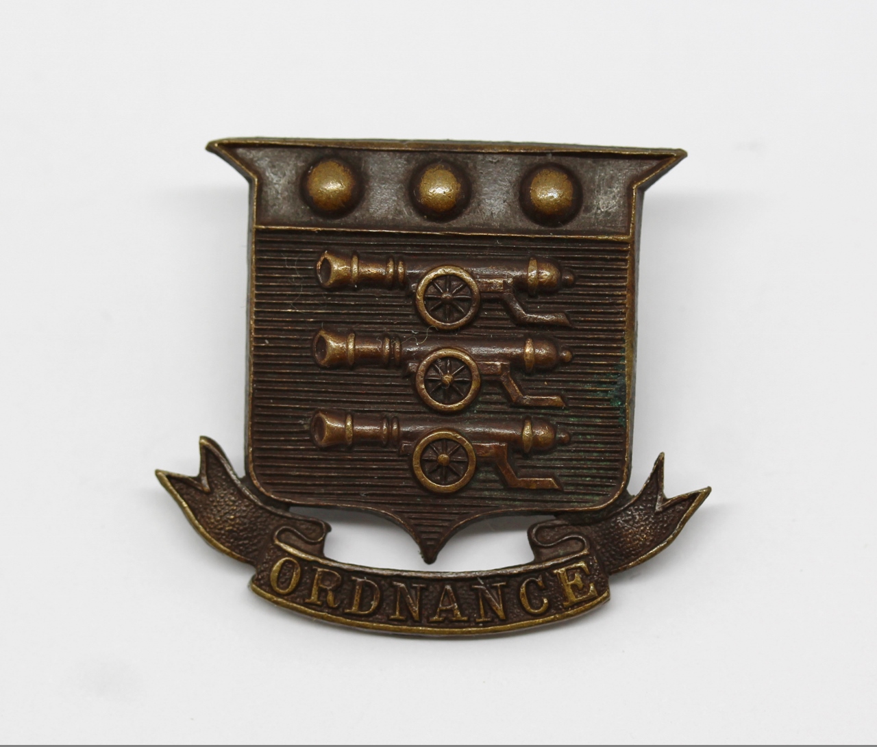WW1 Army Ordnance Corps Officer's Service Dress Collar Badge
