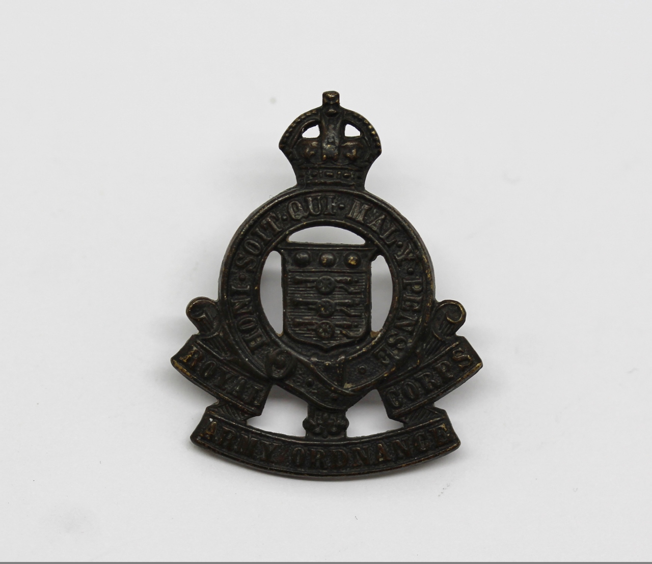 Royal Army Ordnance Corps (R.A.O.C.) Officer's Service Dress Collar Badge - King's Crown