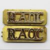 Pair of Royal Army Ordnance Corps (R.A.O.C.) Anodised (Staybrite) Shoulder Titles