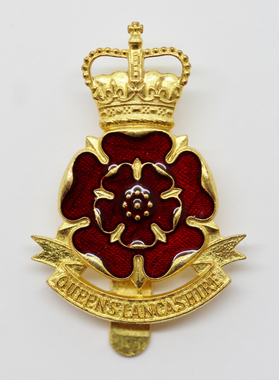 Queen's Lancashire Regiment Enamelled Cap Badge