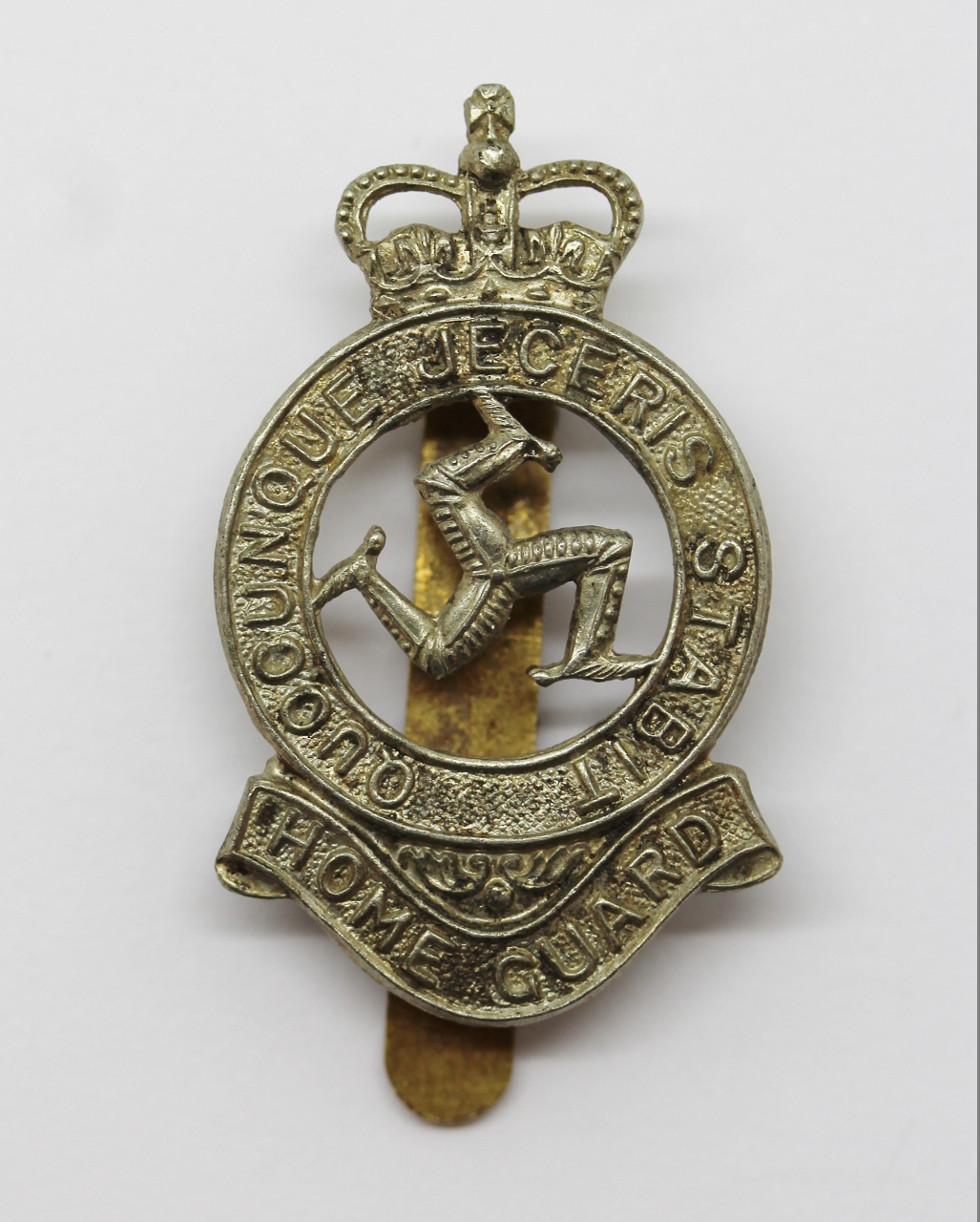 Isle of Man Home Guard Cap Badge - Queen's Crown