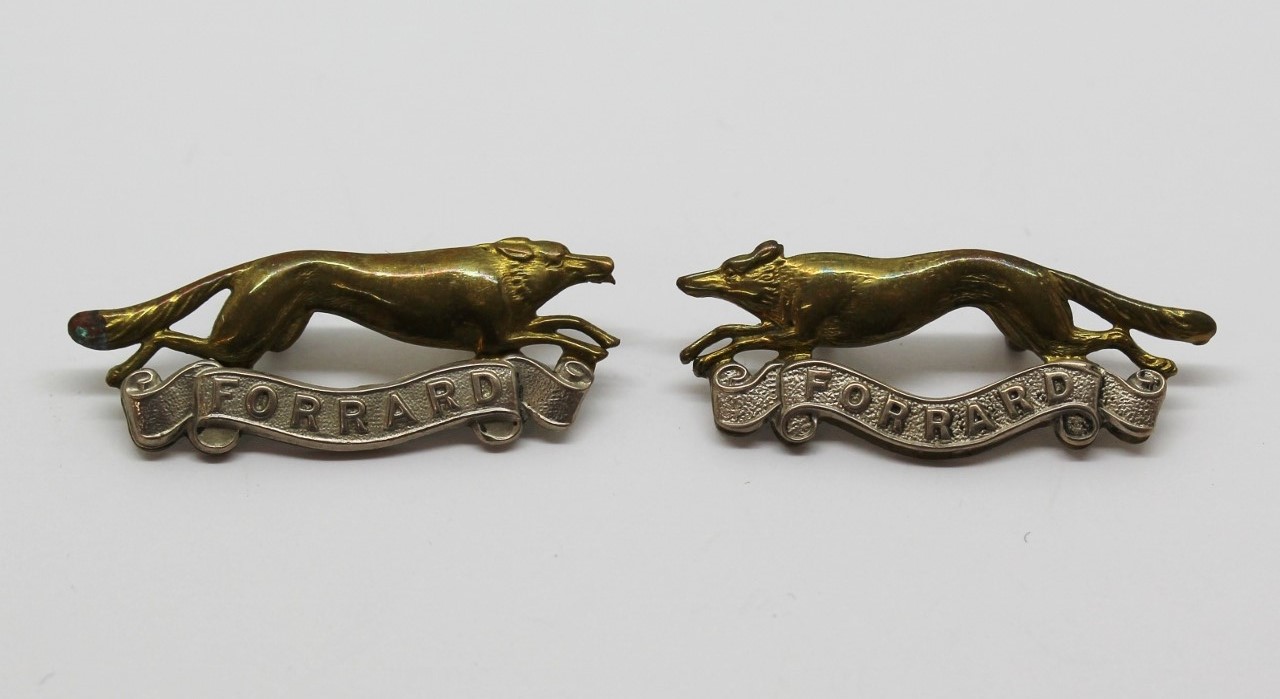 Pair  of East Riding Yeomanry Collar Badges