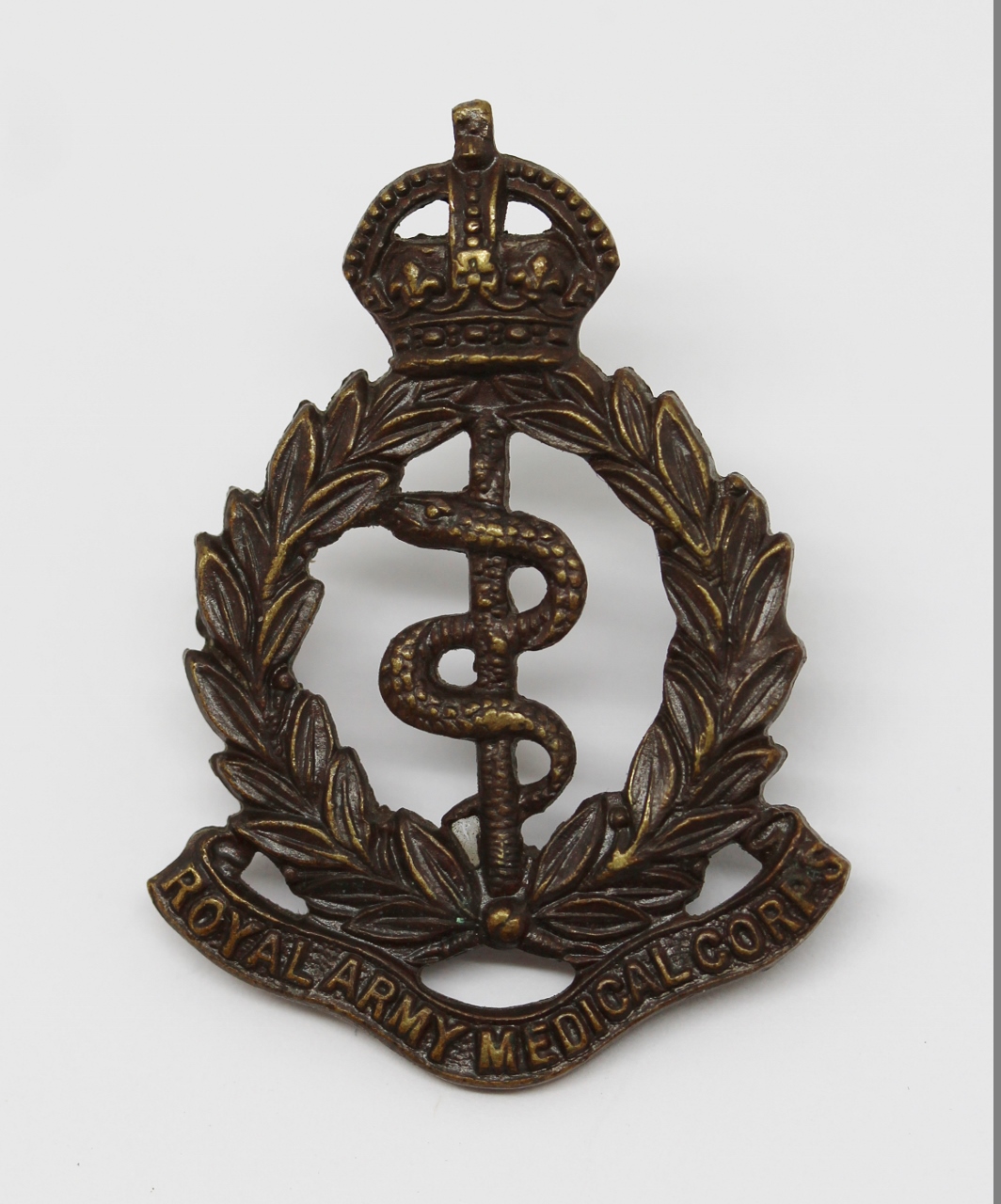 Royal Army Medical Corps (R.A.M.C.) Officer's Service Dress Collar Badge - King's Crown
