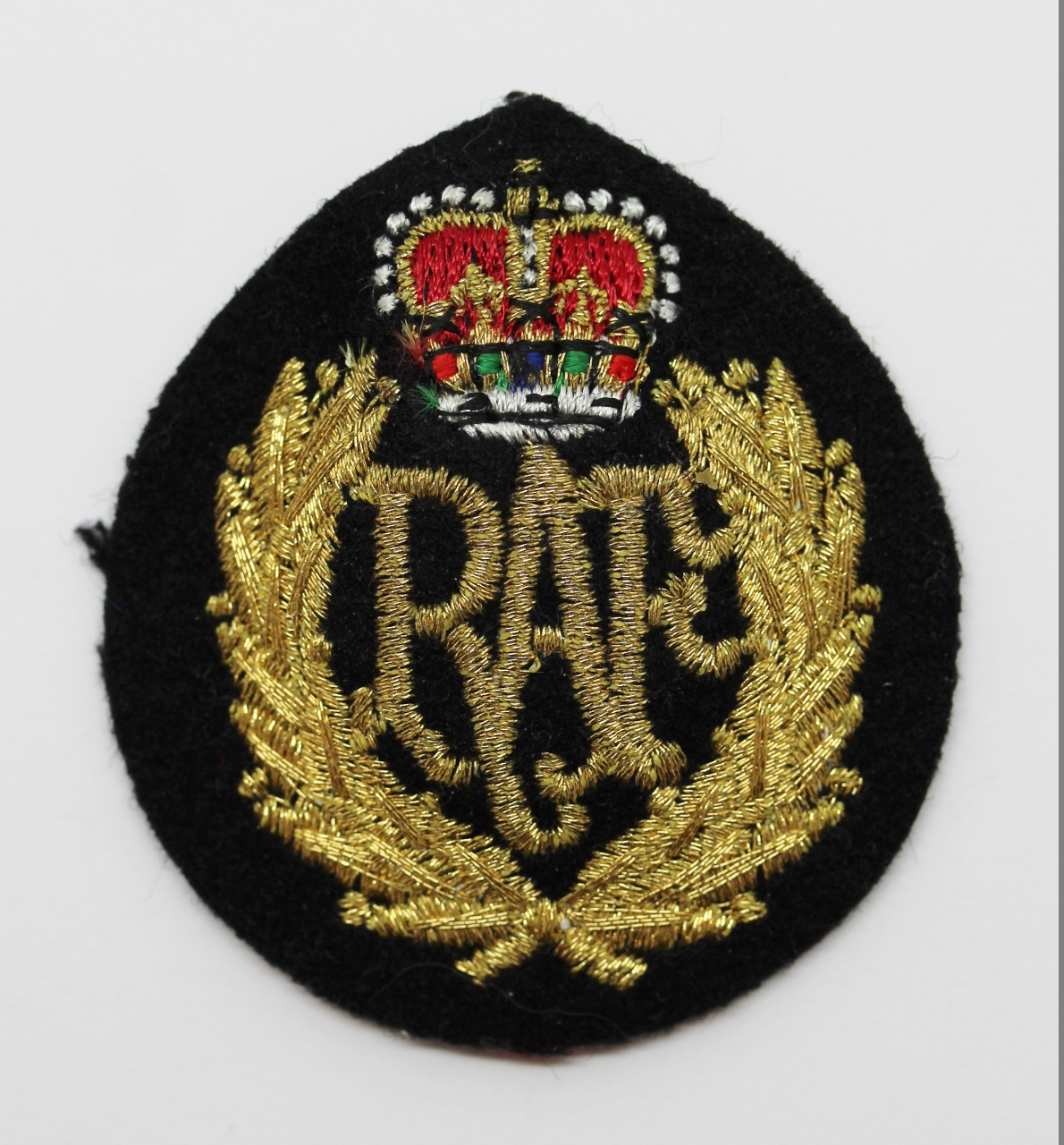 Royal Air Force No.1 Dress Cloth Cap Badge - Queen's Crown