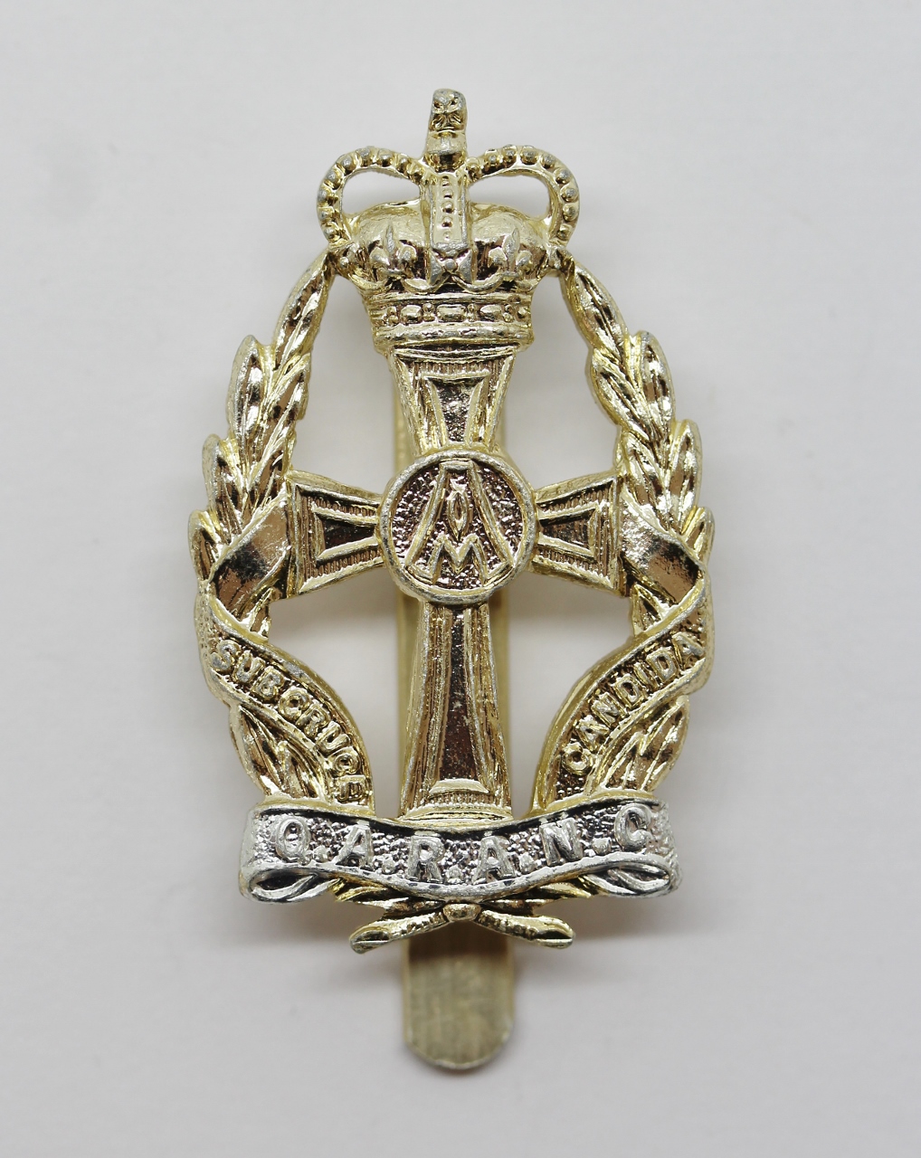 Queen Alexandra's Royal Army Nursing Corps (Q.A.R.A.N.C.) Anodised (Staybrite) Cap Badge