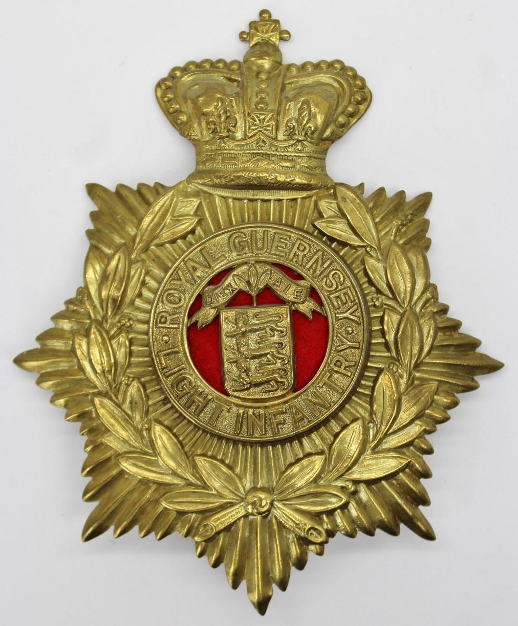 Victorian Royal Guernsey Light Infantry Helmet Plate