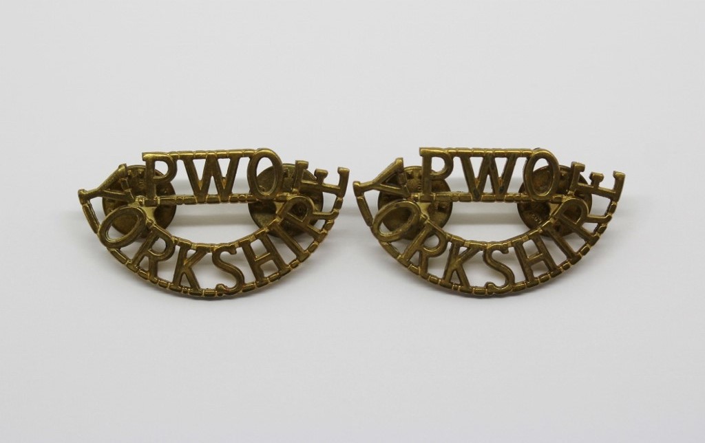 Pair of Prince of Wales's Own Regiment of Yorkshire (PWO/YORKSHIRE) Shoulder Title