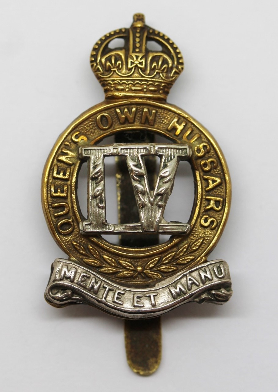 4th Queen's Own Hussars Cap Badge - King's Crown