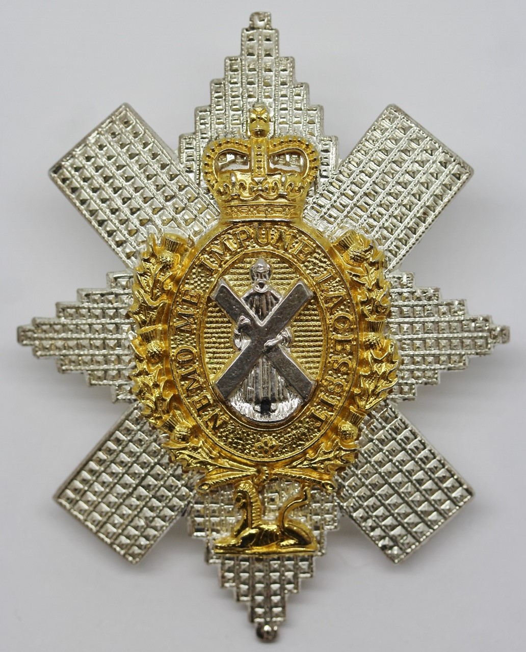 Black Watch (Royal Highlanders) Officer's Cap Badge - Queen's Crown