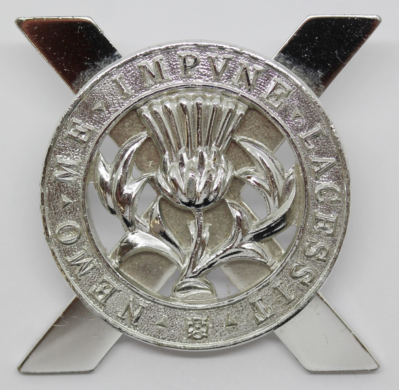 Lowland Brigade Anodised (Staybrite) Cap Badge
