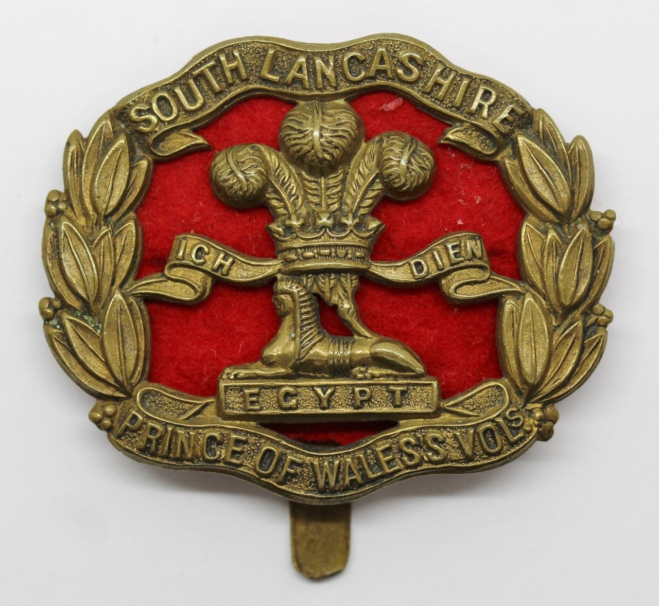 South Lancashire Regiment WW1 All Brass Economy Cap Badge