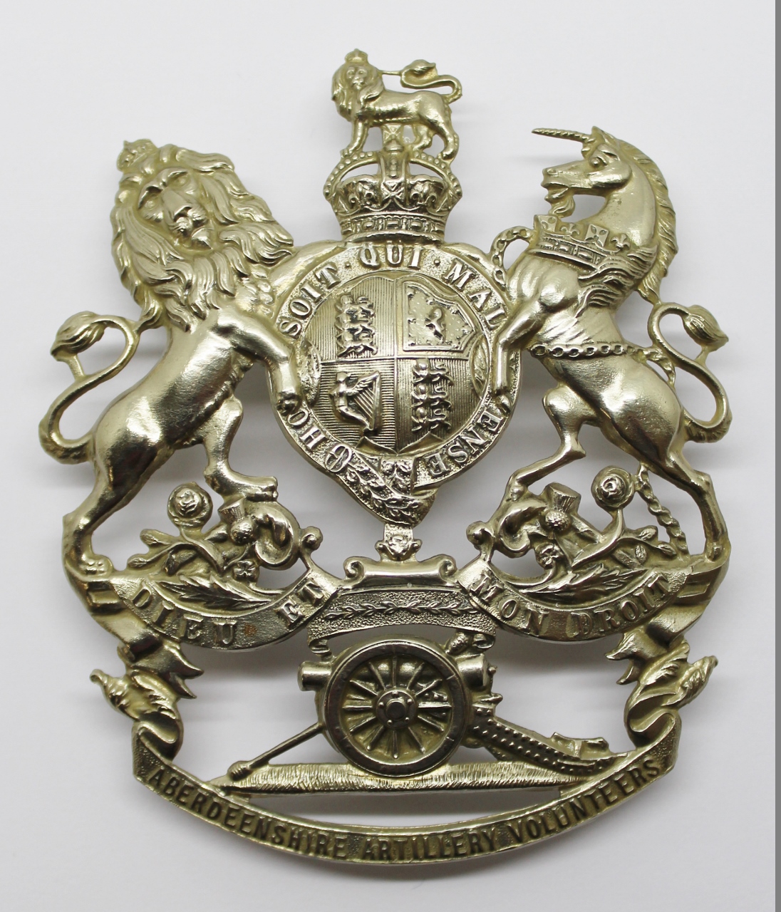 Aberdeenshire Artillery Volunteers Helmet Plate - King's Crown