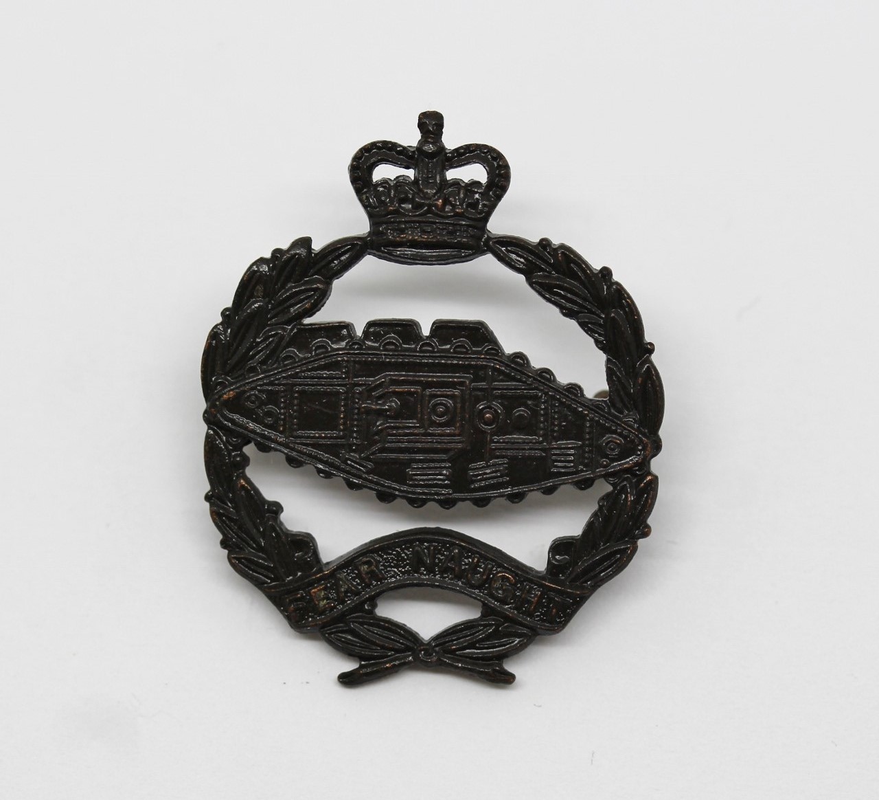 Royal Tank Regiment Officer's Service Dress Collar Badge - Queen's Crown