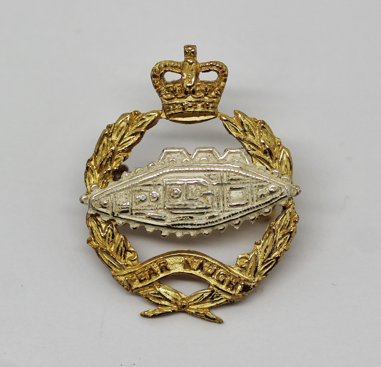 Royal Tank Regiment Officer's Dress Collar Badge - Queen's Crown