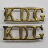 Pair of King's Dragoon Guards (K.D.G.) Shoulder Titles