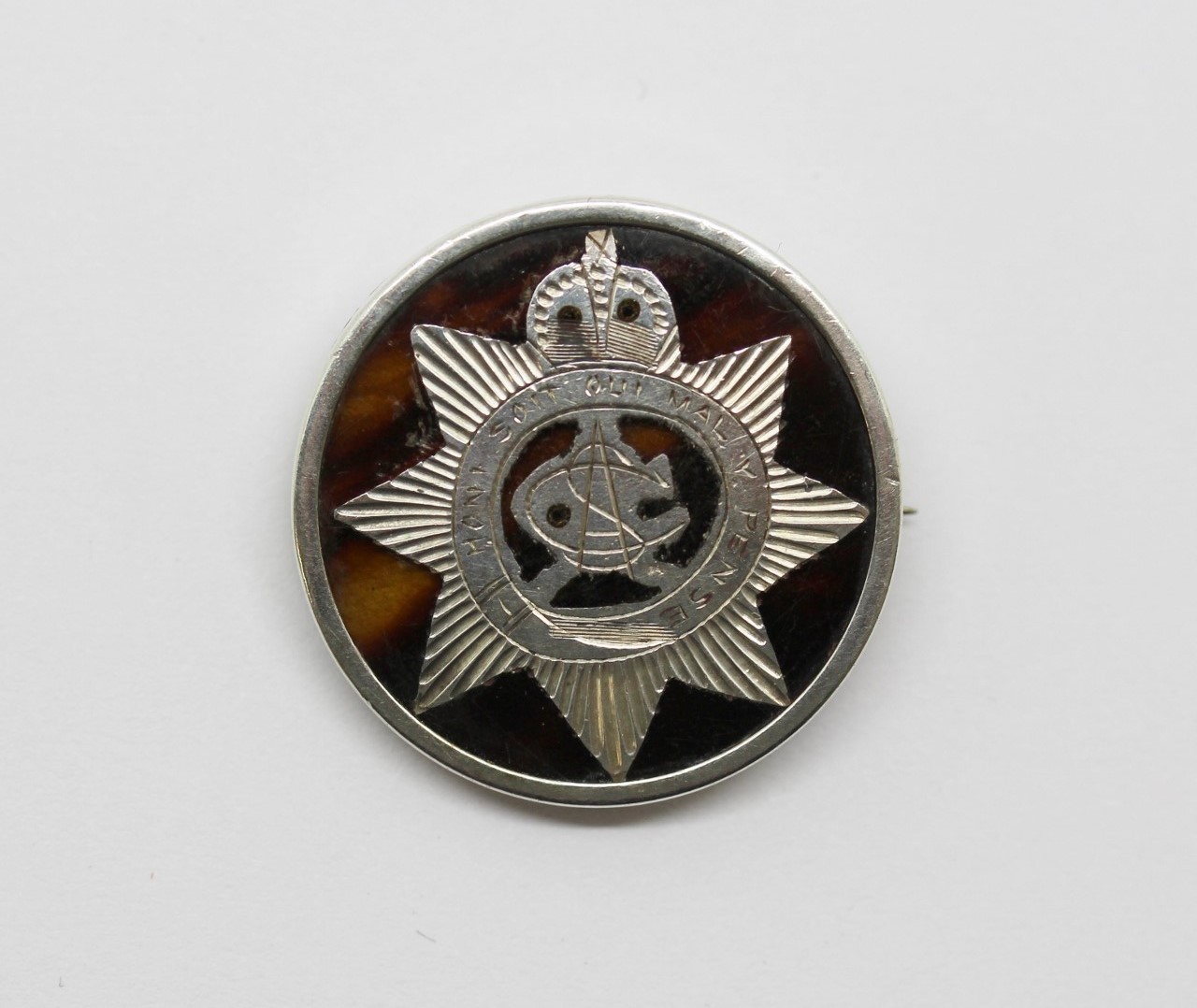 WW1 Army Service Corps (A.S.C.) Sterling Silver & Tortoiseshell Sweetheart Brooch