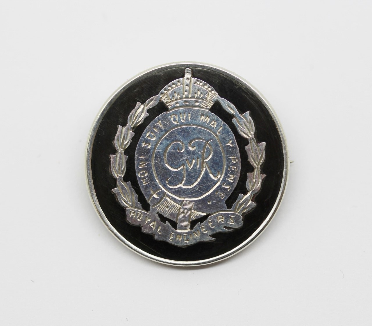 WW2 Royal Engineers 1940 Hallmarked Silver & Tortoiseshell Sweetheart Brooch