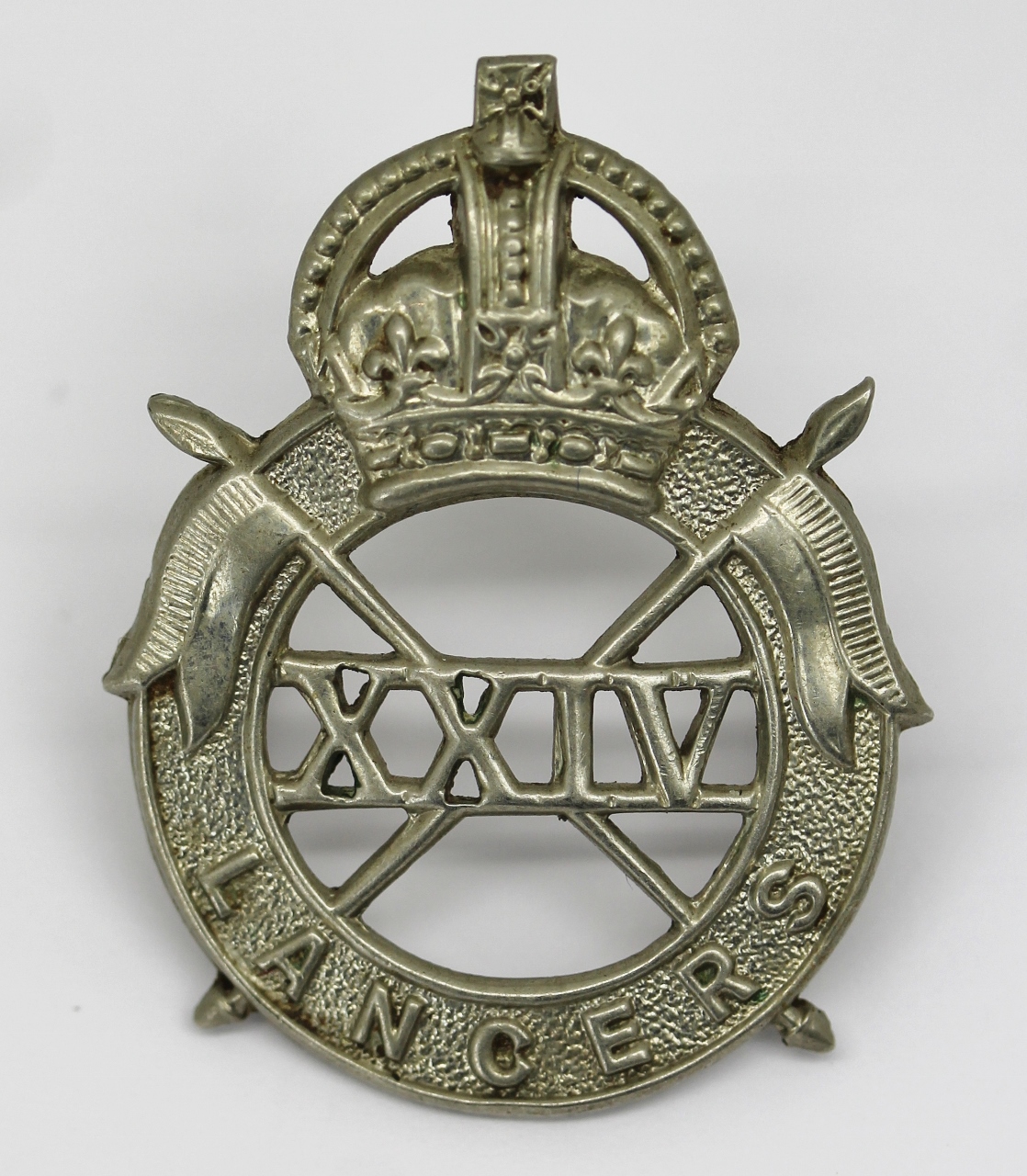24th Lancers Cap Badge - King's Crown