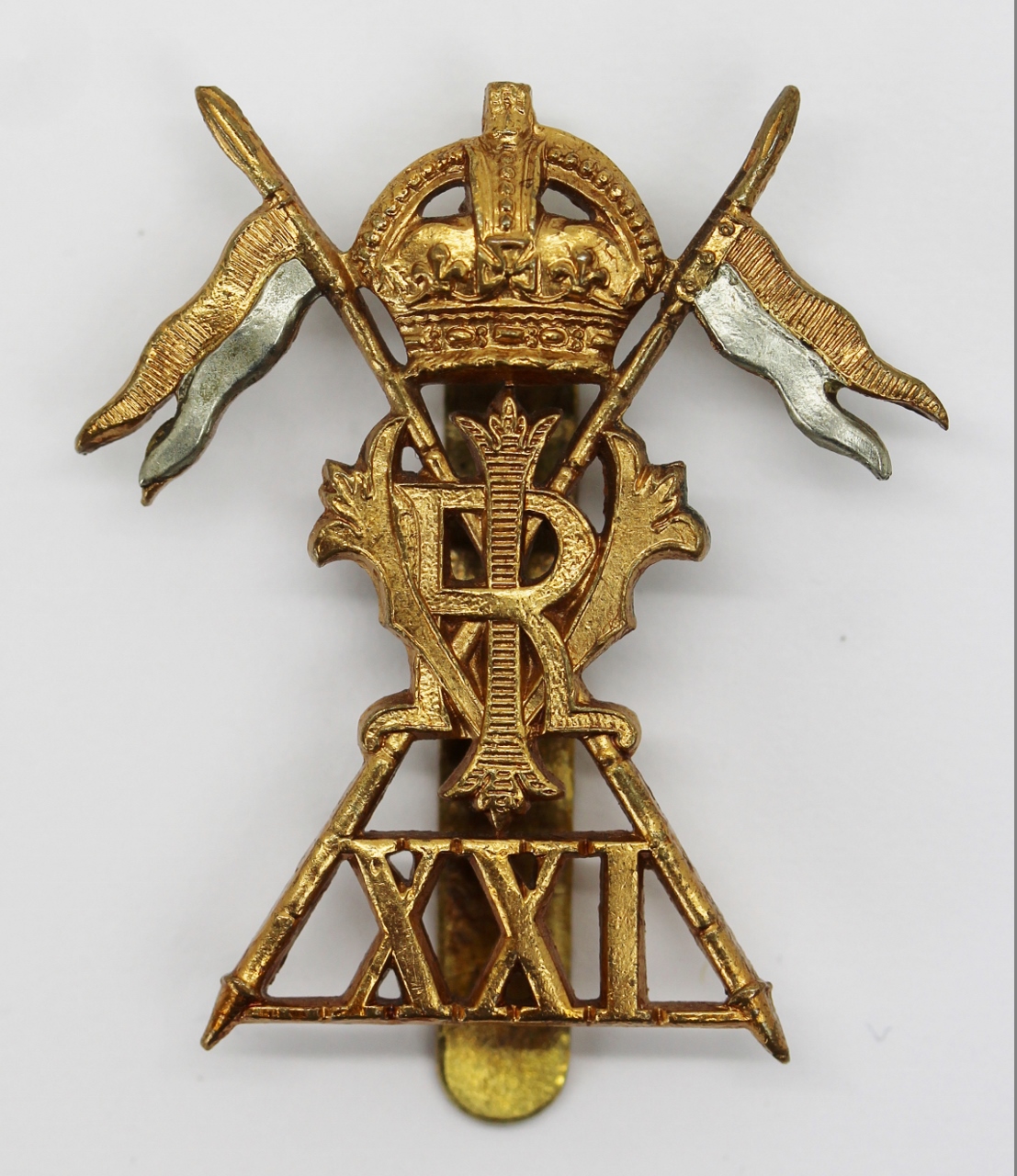 21st (Empress of India's) Lancers Cap Badge - King's Crown