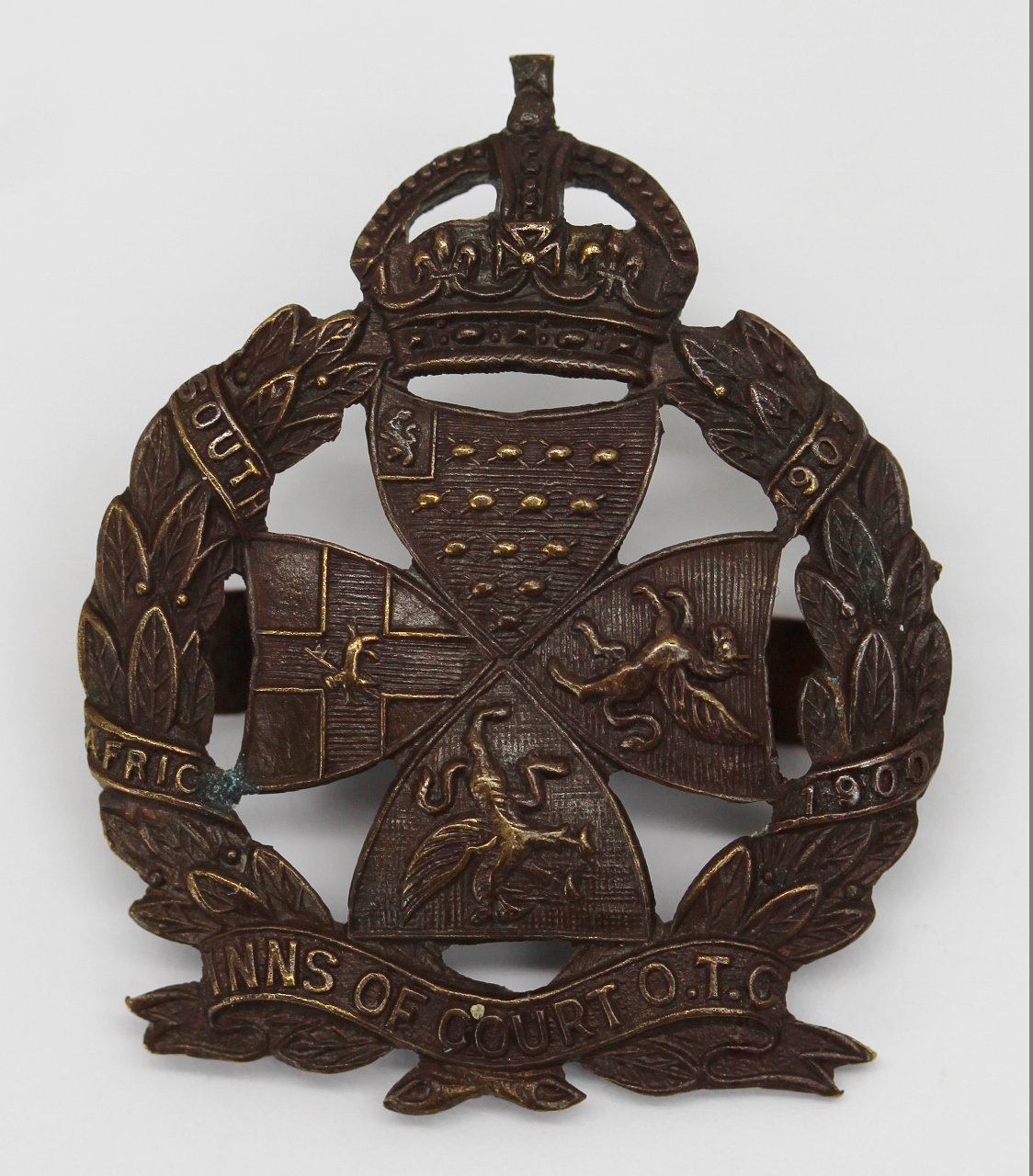 Inns of Court O.T.C. Officer's Service Dress Cap Badge - King's Crown